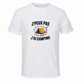 Maillot de Sport Homme Camping J'peux Pas - T-Shirt Respirant Polyester Manches Courtes - Cadeau Sportif Anniversaire Noël Fête des Pères