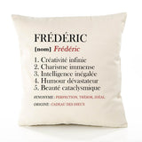 Housse de Coussin Premium Frédéric Définition - Coton Canvas Fairtrade Beige Idée Cadeau Décoration Canapé