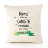 Housse de Coussin Premium Merci Cariste Inoubliable Femme - Coton Canvas Fairtrade Beige Idée Cadeau Décoration Canapé