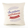 Housse de Coussin Premium contrôleuse Meilleure Monde - Coton Canvas Fairtrade Beige Idée Cadeau Décoration Canapé