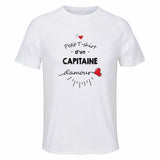 Maillot de Sport Homme pour Capitaine Damour - T-Shirt Respirant Polyester Manches Courtes - Cadeau Sportif Anniversaire Noël Fête des Pères
