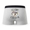 Caleçon Loup - Humour Boxer Gris Passion Idée Cadeau