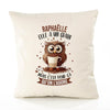 Housse de Coussin Premium Raphaëlle Chouette Grain - Coton Canvas Fairtrade Beige Idée Cadeau Décoration Canapé