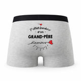 Caleçon Grand-Pere d'amour - Humour Boxer Gris Idée Cadeau