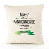 Housse de Coussin Premium Merci Randonneuse Inoubliable Femme - Coton Canvas Fairtrade Beige Idée Cadeau Décoration Canapé