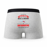 Caleçon Belles-Meres Infirmiere - Humour Boxer Gris Idée Cadeau Fête des Pères