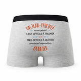 Caleçon Un Jean - Philippe Aussi Génial - Humour Boxer Gris Idée Cadeau