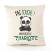 Housse de Coussin Premium Charlotte Pas Touche Panda - Coton Canvas Fairtrade Beige Idée Cadeau Décoration Canapé 40x40