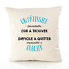 Housse de Coussin Premium Un Pâtissier Formidable - Coton Canvas Fairtrade Beige Idée Cadeau Décoration Canapé