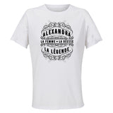 Maillot de Sport Femme pour Alexandra Copie Deesse Legende Noire - T-Shirt Respirant Polyester Manches Courtes - Cadeau Sportive Anniversaire Noël Fête des Mères