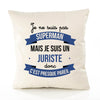 Housse de Coussin Premium Je ne suis Pas superhomme mais Je suis Juriste Donc C'est Presque pareil - Coton Canvas Fairtrade Beige Idée Cadeau Décoration Canapé 40x40