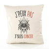 Housse de Coussin Premium Signe Cancer Version Blanc - Coton Canvas Fairtrade Beige Idée Cadeau Décoration Canapé
