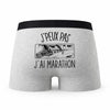 Caleçon Marathon - Humour Boxer Gris Idée Cadeau Passion