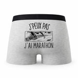 Caleçon Marathon - Humour Boxer Gris Idée Cadeau Passion