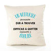 Housse de Coussin Premium Un Voiturier Formidable - Coton Canvas Fairtrade Beige Idée Cadeau Décoration Canapé