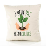 Housse de Coussin Premium Permaculture Version Blanc - Coton Canvas Fairtrade Beige Idée Cadeau Décoration Canapé