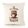Housse de Coussin Premium Eve Chouette Grain - Coton Canvas Fairtrade Beige Idée Cadeau Décoration Canapé