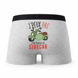 Caleçon Sidecar - Humour Boxer Gris Idée Cadeau Passion
