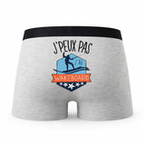 Caleçon Wakeboard - Humour Boxer Gris Idée Cadeau Passion