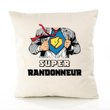 Housse de Coussin Premium Super Randonneur - Coton Canvas Fairtrade Beige Idée Cadeau Décoration Canapé