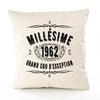 Housse de Coussin Premium 1962 Millésime Grand cru - Coton Canvas Fairtrade Beige Idée Cadeau Décoration Canapé