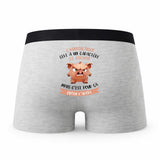 Caleçon Lagricultrice Caractère de Cochon - Humour Boxer Gris Idée Cadeau