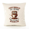 Housse de Coussin Premium L'Agent Immobilier Chouette Grain - Coton Canvas Fairtrade Beige Idée Cadeau Décoration Canapé 40x40