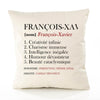 Housse de Coussin Premium François-Xavier Définition - Coton Canvas Fairtrade Beige Idée Cadeau Décoration Canapé