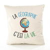 Housse de Coussin Premium géographie - Coton Canvas Fairtrade Beige Idée Cadeau Décoration Canapé 40x40