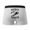 Caleçon Merci Ski - Humour Boxer Gris Passion Sport Idée Cadeau