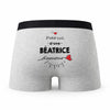 Caleçon Beatrice d'amour - Humour Boxer Gris Idée Cadeau