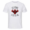 Maillot de Sport Homme Ferias C'est La Vie - T-Shirt Respirant Polyester Manches Courtes - Cadeau Sportif Anniversaire Noël Fête des Pères