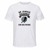 Maillot de Sport Homme Patinage Quinquagenaire - T-Shirt Respirant Polyester Manches Courtes - Cadeau Sportif Anniversaire Noël Fête des Pères