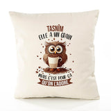 Housse de Coussin Premium Tasnîm Chouette Grain - Coton Canvas Fairtrade Beige Idée Cadeau Décoration Canapé