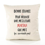 Housse de Coussin Premium Marina ça n'existe Pas - Coton Canvas Fairtrade Beige Idée Cadeau Décoration Canapé