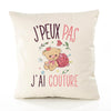 Housse de Coussin Premium Couture Version Blanc - Coton Canvas Fairtrade Beige Idée Cadeau Décoration Canapé