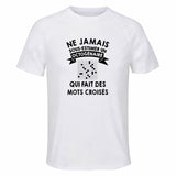 Maillot de Sport Homme Mots Croises Octogenaire - T-Shirt Respirant Polyester Manches Courtes - Cadeau Sportif Anniversaire Noël Fête des Pères