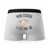 Caleçon Cochon - Humour Boxer Gris Passion Idée Cadeau