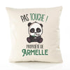 Housse de Coussin Premium Armelle Pas Touche Panda - Coton Canvas Fairtrade Beige Idée Cadeau Décoration Canapé 40x40