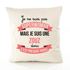 Housse de Coussin Premium Zouz Superwomen - Coton Canvas Fairtrade Beige Idée Cadeau Décoration Canapé