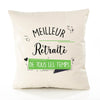 Housse de Coussin Premium Meilleur Retraité de Tous Les Temps 2 - Coton Canvas Fairtrade Beige Idée Cadeau Décoration Canapé