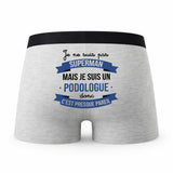 Caleçon Je ne suis Pas Super-héros mais Je suis Podologue - Humour Boxer Gris Cadeau