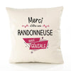 Housse de Coussin Premium Merci Randonneuse Géniale - Coton Canvas Fairtrade Beige Idée Cadeau Décoration Canapé