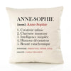 Housse de Coussin Premium Anne-Sophie Définition - Coton Canvas Fairtrade Beige Idée Cadeau Décoration Canapé