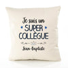 Housse de Coussin Premium Jean-Baptiste Un Super Collègue - Coton Canvas Fairtrade Beige Idée Cadeau Décoration Canapé 40x40