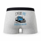 Caleçon Chauffeur - Routier - Humour Boxer Gris Idée Cadeau Passion