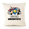 Housse de Coussin Premium Super URGENTISTE - Coton Canvas Fairtrade Beige Idée Cadeau Décoration Canapé