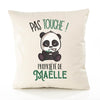Housse de Coussin Premium Maelle Pas Touche Panda - Coton Canvas Fairtrade Beige Idée Cadeau Décoration Canapé 40x40