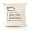 Housse de Coussin Premium Rayan Définition - Coton Canvas Fairtrade Beige Idée Cadeau Décoration Canapé