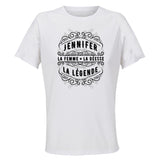 Maillot de Sport Femme Jennifer Copie Deesse Legende Noire - T-Shirt Respirant Polyester Manches Courtes - Cadeau Sportive Anniversaire Noël Fête des Mères